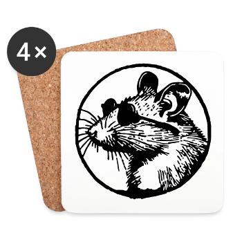 Maus Ratte - Untersetzer (4er-Set) - Weiß - Vorne