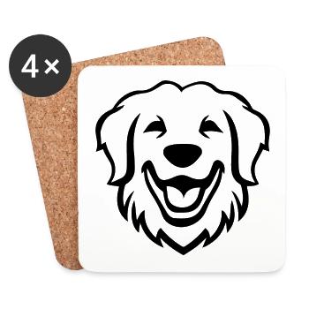 Golden Retriever Chien Chiens - Dessous de verre (lot de 4) - blanc - Devant