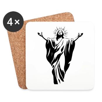 Jesus Christus Katholisch Religion Christentum - Untersetzer (4er-Set) - Weiß - Vorne