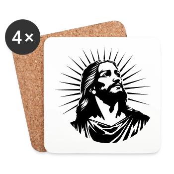 Jésus-Christ Catholique Religion Christianisme - Dessous de verre (lot de 4) - blanc - Devant