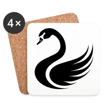 Schwan Schwäne - Untersetzer (4er-Set) - Weiß - Vorne