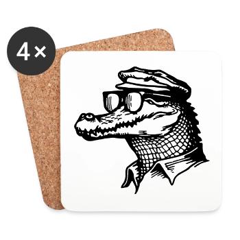 Crocodile Alligator - Coasters (set of 4) - white - Front