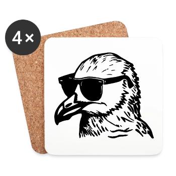 Mouette - Dessous de verre (lot de 4) - blanc - Devant