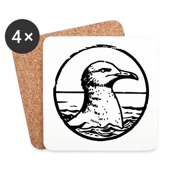 Mouette - Dessous de verre (lot de 4) - blanc - Devant