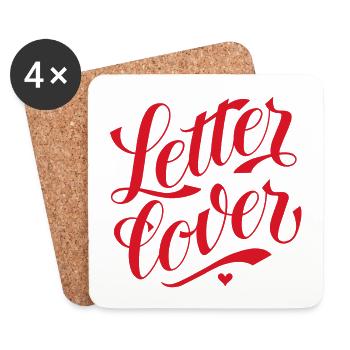 Letterlover - Designed by KissingLetters - Untersetzer (4er-Set) - Weiß - Vorne