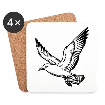 Mouette - Dessous de verre (lot de 4) - blanc - Devant