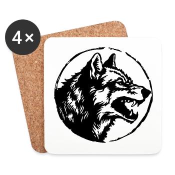 Wolf - Untersetzer (4er-Set) - Weiß - Vorne
