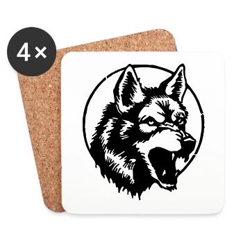 Wolf - Untersetzer (4er-Set) - Weiß - Vorne