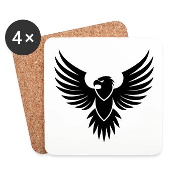 Adler Adlerkopf - Untersetzer (4er-Set) - Weiß - Vorne
