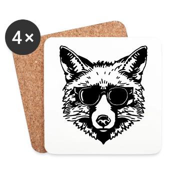 Fuchs Füchse - Untersetzer (4er-Set) - Weiß - Vorne