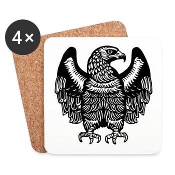 Adler Adlerkopf - Untersetzer (4er-Set) - Weiß - Vorne