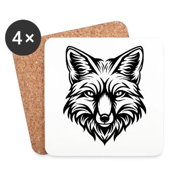 Fuchs Füchse - Untersetzer (4er-Set) - Weiß - Vorne