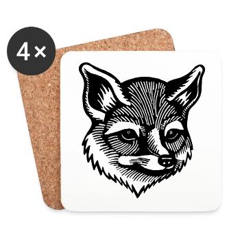 Fuchs Füchse - Untersetzer (4er-Set) - Weiß - Vorne