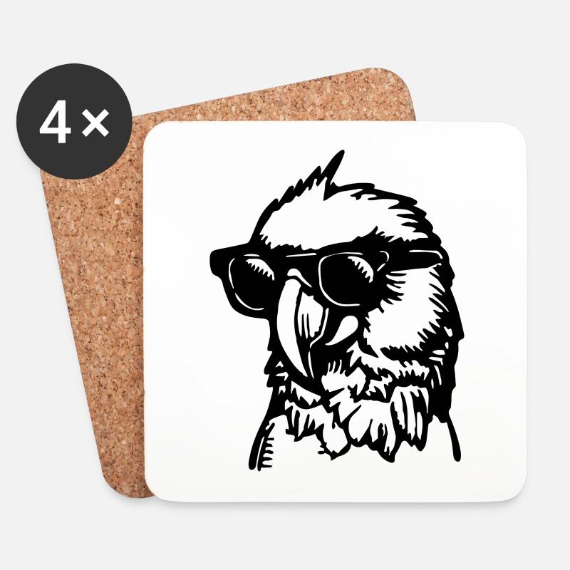 Papagei Vogel - Untersetzer (4er-Set) - Weiß
