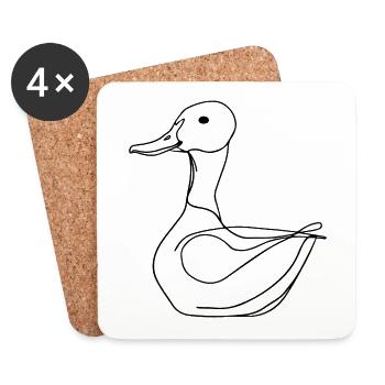 Ente Enten - Untersetzer (4er-Set) - Weiß - Vorne