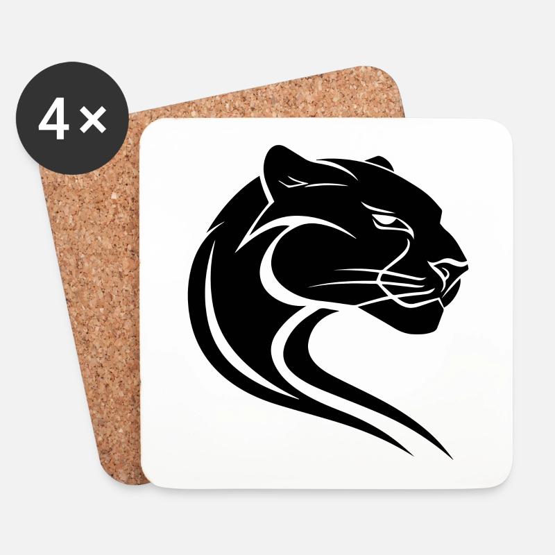 Panther - Untersetzer (4er-Set) - Weiß
