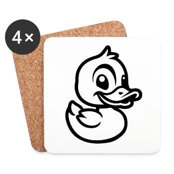 Ente Enten - Untersetzer (4er-Set) - Weiß - Vorne
