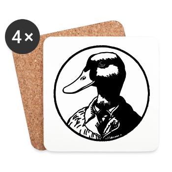 Ente Enten - Untersetzer (4er-Set) - Weiß - Vorne