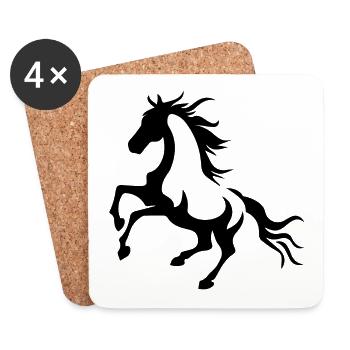 Pferd Pferde Reiten Reitsport - Untersetzer (4er-Set) - Weiß - Vorne