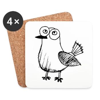 Taube Tauben Taubenzüchter Geschenk - Untersetzer (4er-Set) - Weiß - Vorne