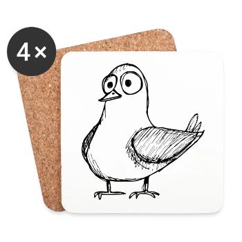 Taube Tauben Taubenzüchter Geschenk - Untersetzer (4er-Set) - Weiß - Vorne