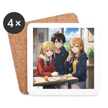 Amis de la classe d’art de l’anime - Dessous de verre (lot de 4) - blanc - Devant