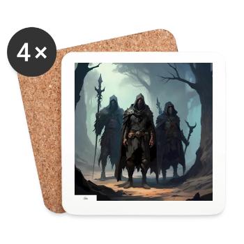 Freunde der antiken Fantasy - Untersetzer (4er-Set) - Weiß - Vorne