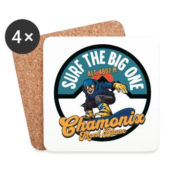 Surf the big one Chamonix Mont Blanc - Dessous de verre (lot de 4) - blanc - Devant