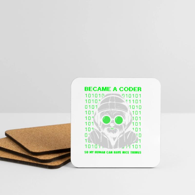Became a Coder – Cyber Dog Binary Coasters (set of 4)