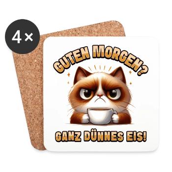 Guten Morgen? Ganz dünnes Eis - Untersetzer (4er-Set) - Weiß - Vorne
