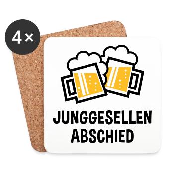 Junggesellenabschied (Bier Bayrische Bierkrüge 2C) - Untersetzer (4er-Set) - Weiß - Vorne