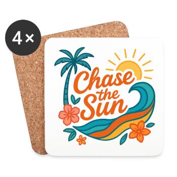 chase the sun | Sommer Design - Untersetzer (4er-Set) - Weiß - Vorne