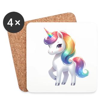 Cute Unicorn - Untersetzer (4er-Set) - Weiß - Vorne