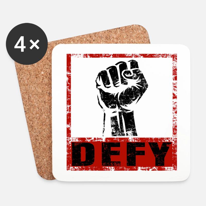 Strong & Clear – Statement Tee DEFY - Coasters (set of 4) - white