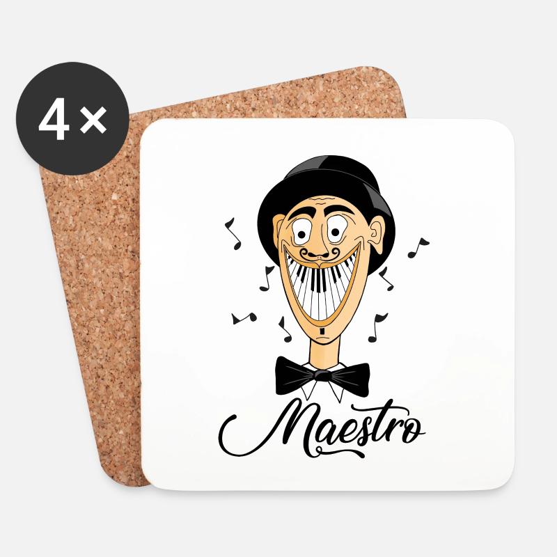 Maestro – Musik mit einem Lächeln - Untersetzer (4er-Set) - Weiß