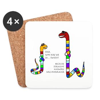 Twisty snakes - Untersetzer (4er-Set) - Weiß - Vorne