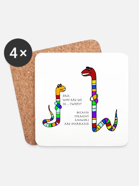 Twisty snakes - Untersetzer (4er-Set) - Weiß