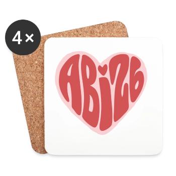 Abi 26 – Herzschrift - Coasters (set of 4) - white - Front