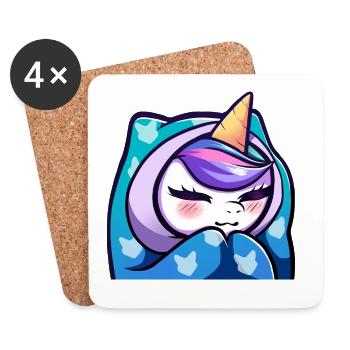 Lya Einhorn Cozy - Untersetzer (4er-Set) - Weiß - Vorne