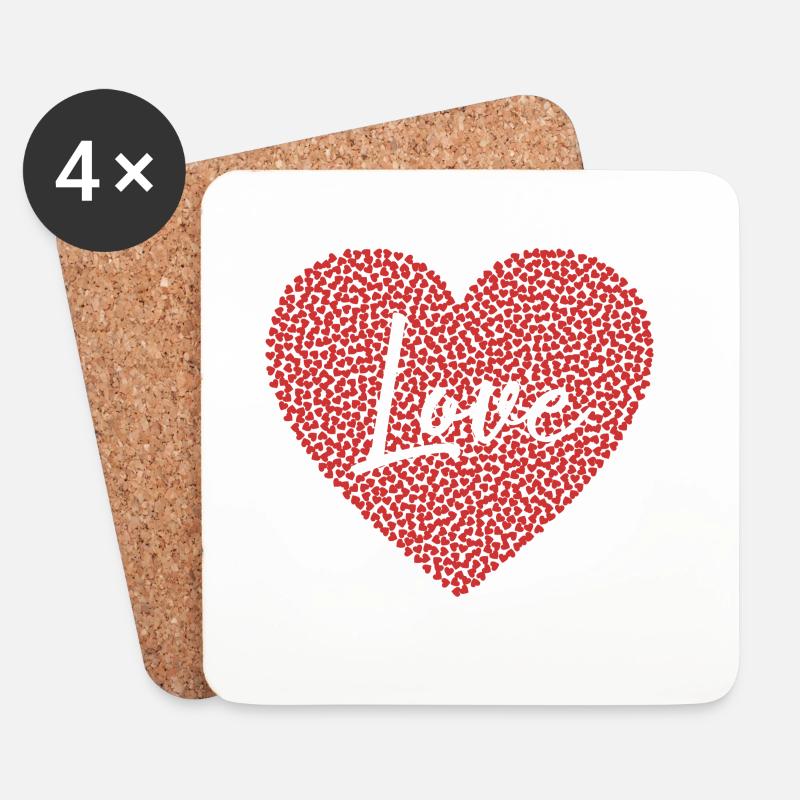 Herz der Liebe Herz Liebe Valentinstagsgeschenk - Untersetzer (4er-Set) - Weiß