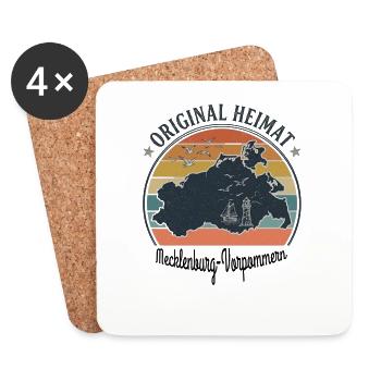 Originale Heimat Küsten Retro-Logo - Untersetzer (4er-Set) - Weiß - Vorne