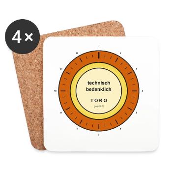 Technischer Warnstempel Toro - Untersetzer (4er-Set) - Weiß - Vorne