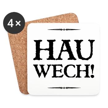 Hau wech! - Untersetzer (4er-Set) - Weiß - Vorne