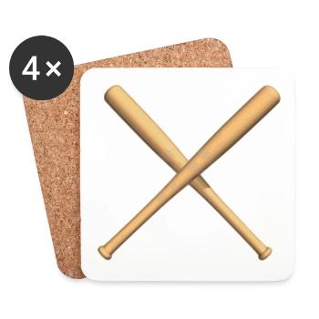 Baseball Schläger - Untersetzer (4er-Set) - Weiß - Vorne