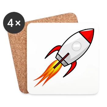 Rocket - Coasters (set of 4) - white - Front