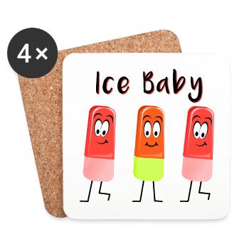 Drôle de glace - Dessous de verre (lot de 4) - blanc - Devant