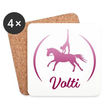 Volti equestrian vaulting by TinaShirts - Coasters (set of 4) - white - Front