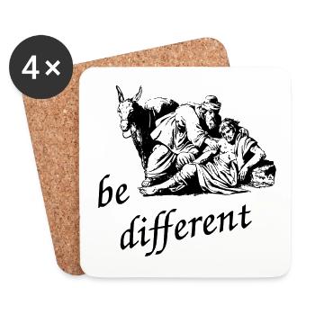 Samariter - be different - Untersetzer (4er-Set) - Weiß - Vorne
