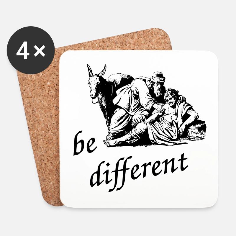 Samaritans - be different - Coasters (set of 4) - white