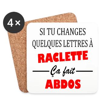 Si tu changes quelques lettres à raclette t-shirt - Dessous de verre (lot de 4) - blanc - Devant